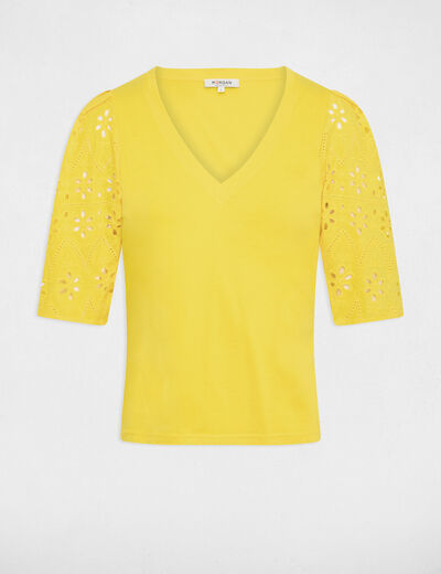Short-sleeved t-shirt yellow ladies'