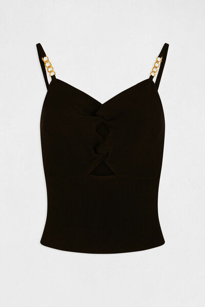 Jumper vest top with jewelled details black ladies'