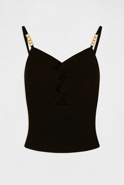 Jumper vest top with jewelled details black ladies'