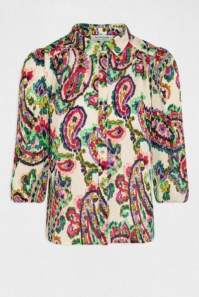 3/4-length sleeved shirt paisley print multico ladies'