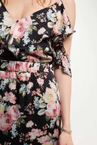 Printed midi skirt ruffles multicolor women