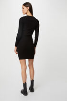 Fitted jumper dress with buttons black women