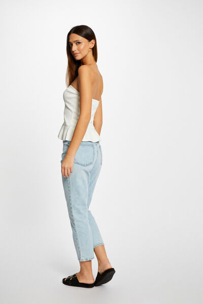 Jumper vest top bustier with buttons ecru ladies'