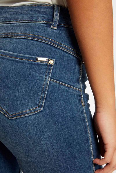 Slim jeans with metallised edgings stone denim ladies'