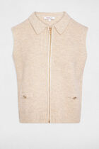 Sleeveless cardigan cream women