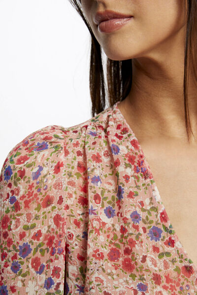 Long-sleeved blouse with floral print multico ladies'