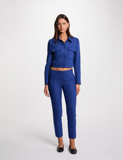Cropped cigarette trousers electric blue women