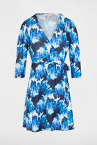 Printed fitted mini dress multicolor women