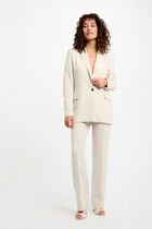Striped wide leg trousers beige women