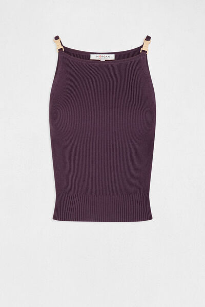 Jumper vest top with thin straps plum ladies'