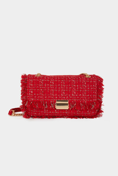 Clutch bag with fringes red ladies'