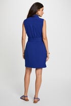Belted waisted mini dress petroleum blue women