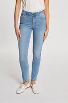 Standard waisted slim jeans bleach denim women