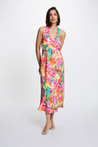 Flowy patterned dress multicolor women
