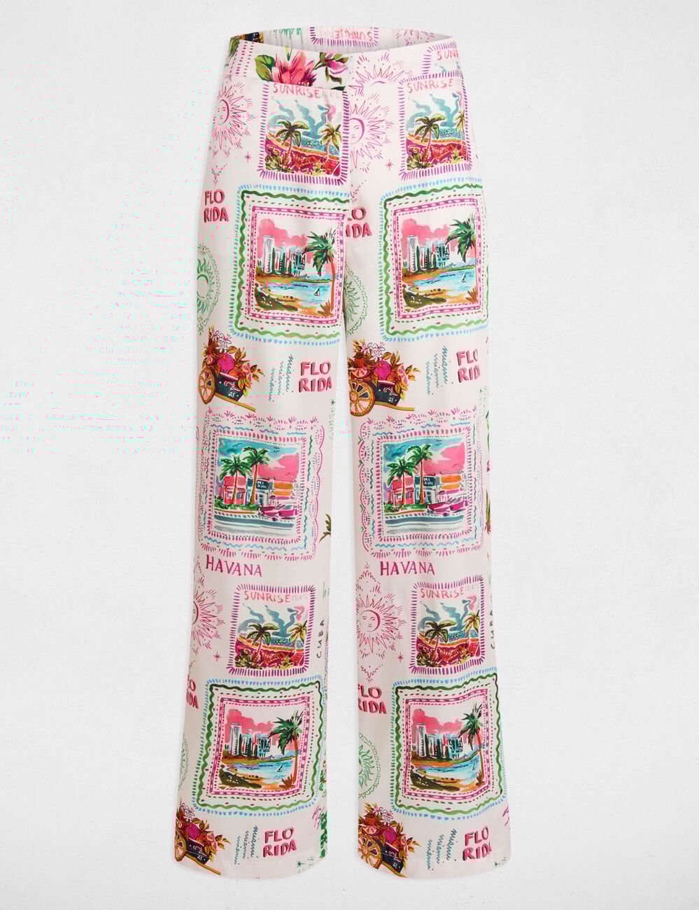Printed wide-leg trousers multicolor women