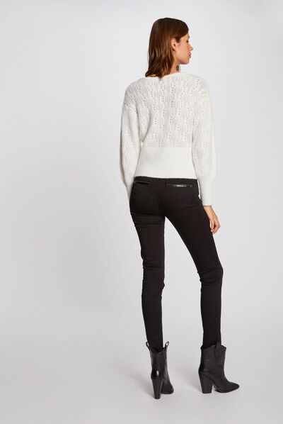 Slim standard-waisted trousers black ladies'
