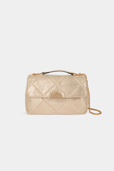 Metallised quilted clutch bag gold ladies'
