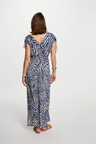 Robe longue droite imprimée multicolore femme