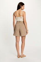 Fitted top with thin straps light beige women