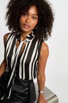 Striped sleeveless blouse multicolor women