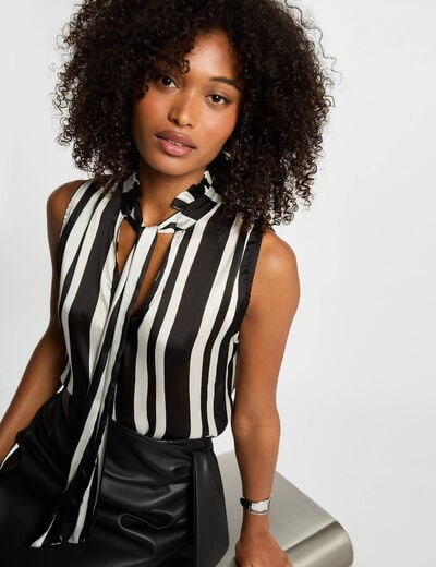 Striped sleeveless blouse multicolor women