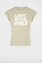 T-shirt with message light green women
