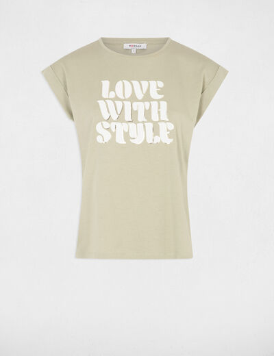 T-shirt with message light green women
