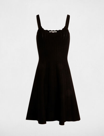 A-line mini knitted dress black women