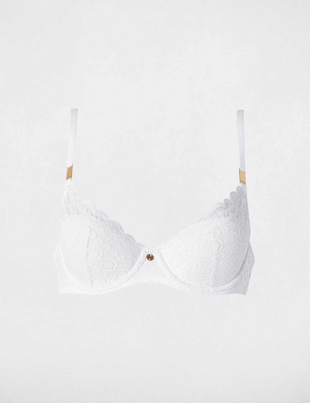 Lace bra with thin straps white women