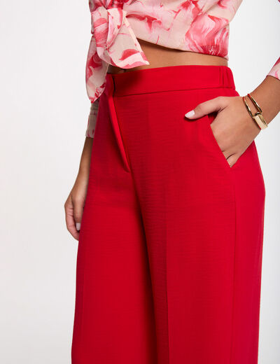 Flowy wide-leg trousers red women