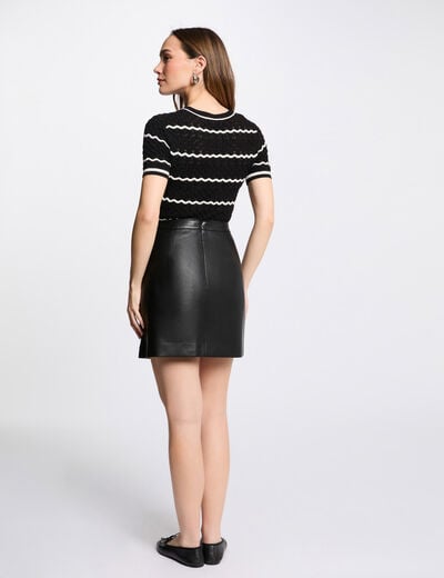 Faux leather mini skirt black women