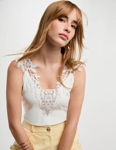 Vest top thin straps white women