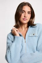 Veste col &agrave; revers bleu ciel femme