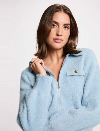 Jacket with notched collar sky blue women