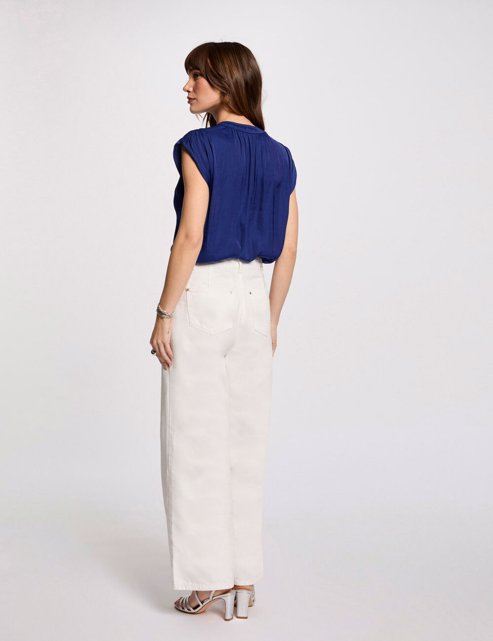 Sleeveless blouse electric blue women