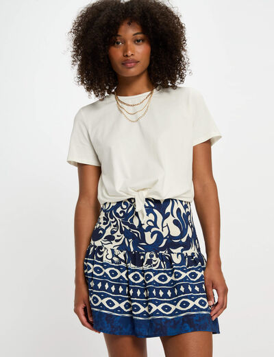 Printed mini skirt multicolor women