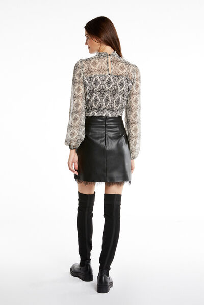 Long-sleeved printed t-shirt multico ladies'