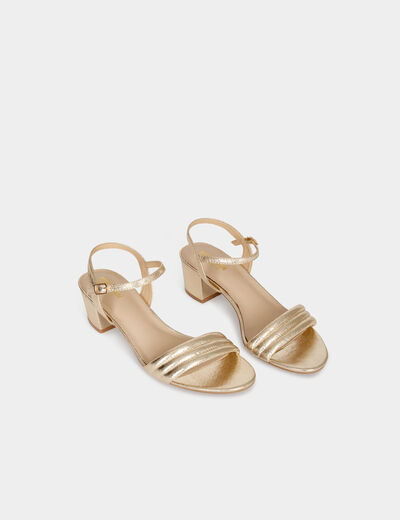 Sandals with heels gold ladies'