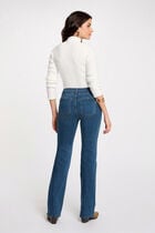 Pull manches longues maille duveteuse ivoire femme