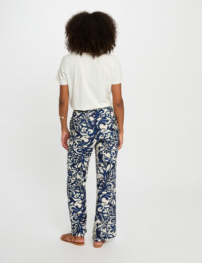 Printed straight trousers multicolor women
