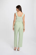 High-waisted carrot trousers pastel green women