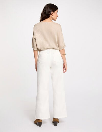 Jumper V-neck short sleeves sand women