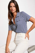 Blouse manches courtes blanc femme