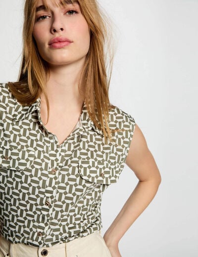 Short-sleeved blouse white women