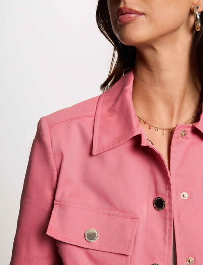 Short buttoned jacket antique pink women
