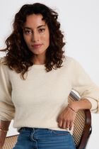 Fitted cropped sweater ivory women