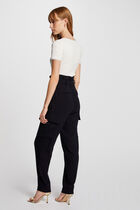 Belted peg trousers navy women