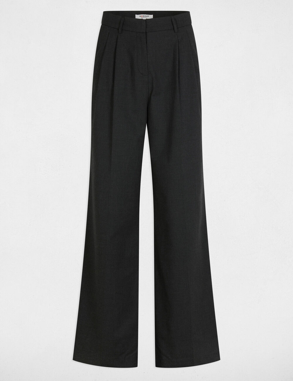 Wide leg trousers with darts anthracite grey women