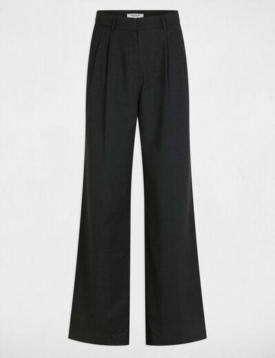 Wide leg trousers with darts anthracite grey women