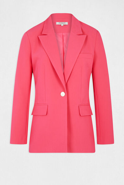Waisted jacket with notched lapel collar  ladies'